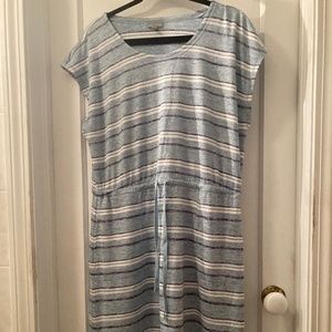 Talbots Blue/White Striped Dress, X-large